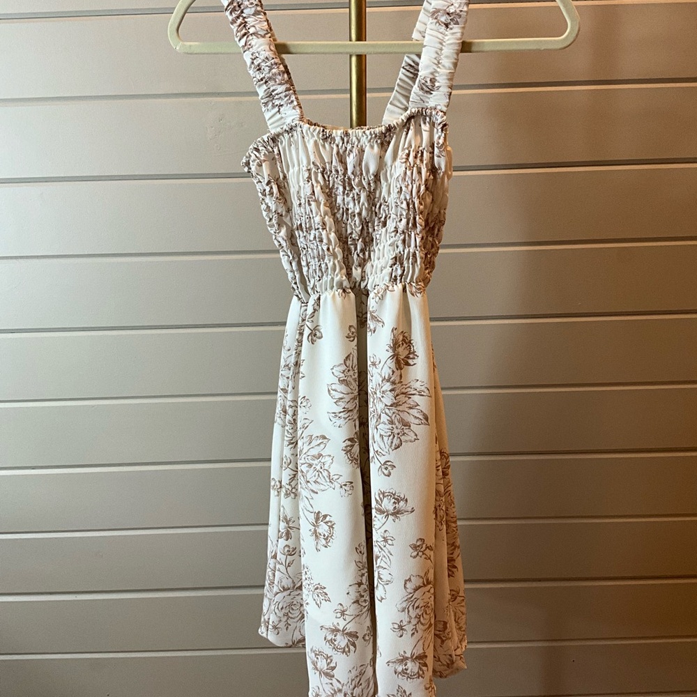 Altar'd State Cream Floral Mini Dress